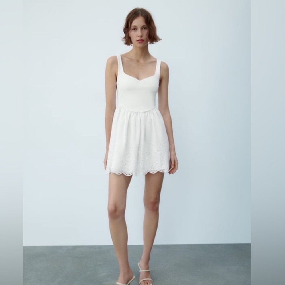 Zara White Combination Dress